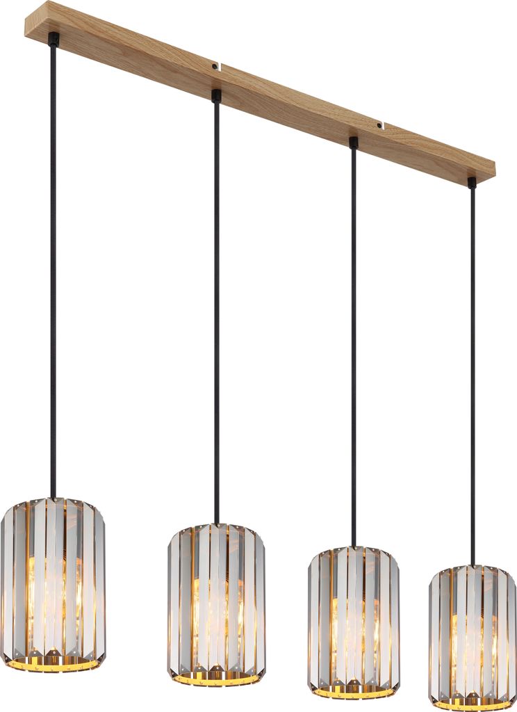 Globo Lighting|Hängeleuchte Metall holzoptik, 4x E27