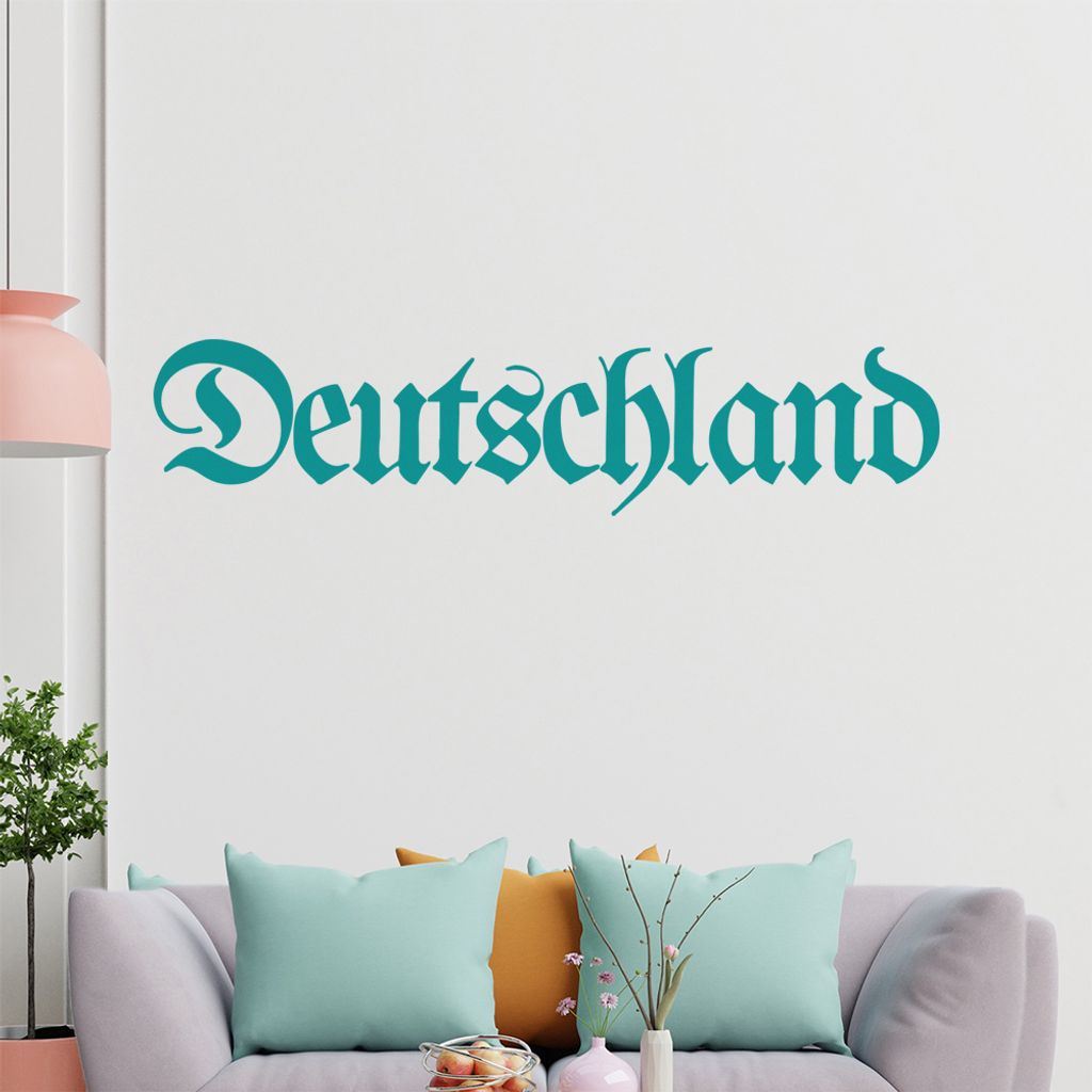 KIWISTAR Deutschland altdeutsche Schrift - Oldschool Retro Wandtattoo in 6 Größen - Wandaufkleber Wall Sticker - Dekoration, Küche, Wohnzimmer, ...