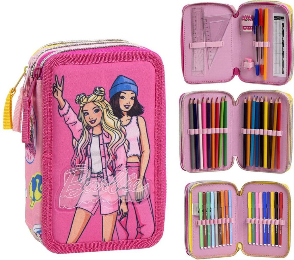 Barbie Bestie Vibes Stiftehalter gefuellt mit 3 Ebe Produktbild 
