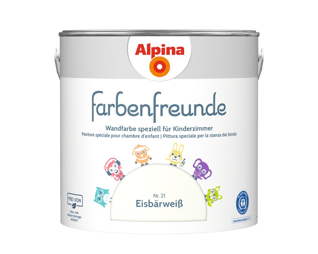 Alpina Farbenfreunde Nr. 21 Eisbärweiß 2,5 Liter matt Produktbild 