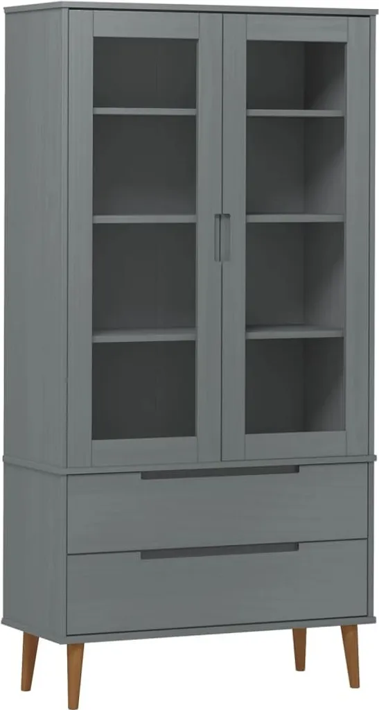 Vitrine MOLDE grise : gagnez de la place et protégez vos objets