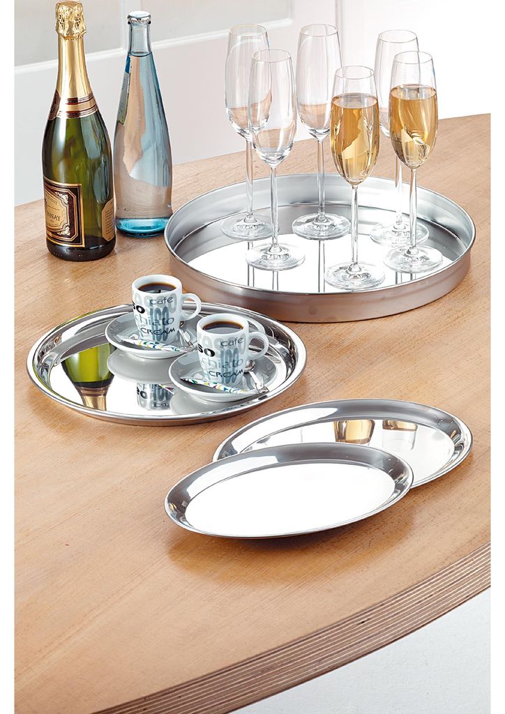 Esmeyer Serviertablett 400-1265 22x29cm oval Edelstahl Immagine del prodotto 