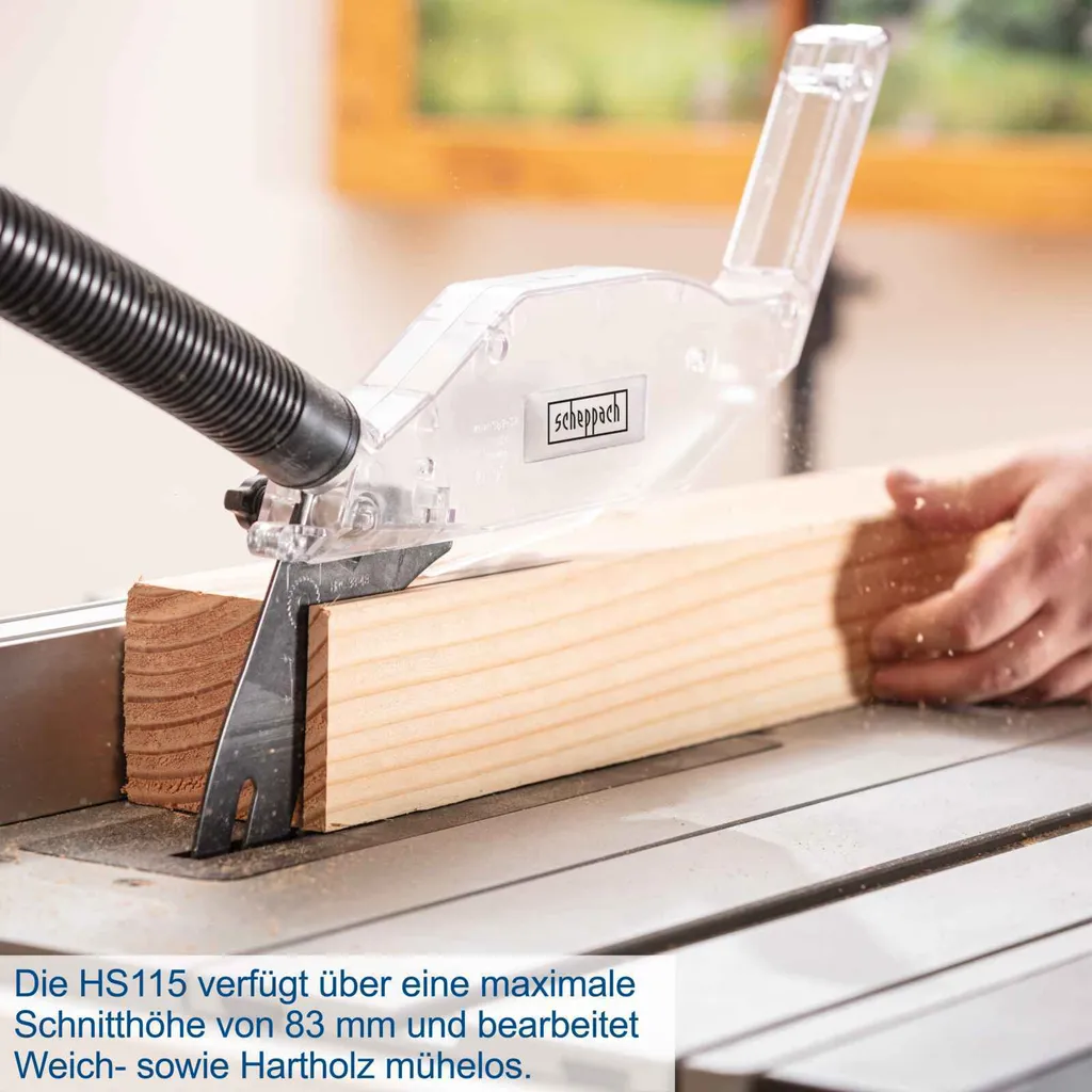 Scie de table Scheppach HS115 2000W pour couper droit et sans effort