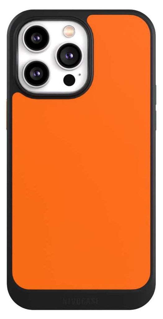 NIVOCASE Hülle für Apple iPhone 14 Pro Max Handyhülle NIVOcore Case Schwarz Farbe einfarbig orange