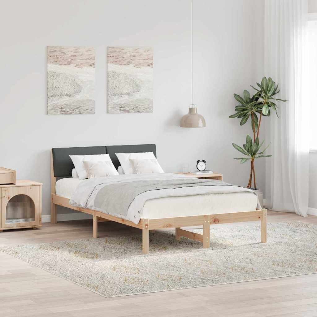 Maison Exclusive - Bettgestell Braun und Dunkelgrau 120 x 190 cm Massivholz Kiefer