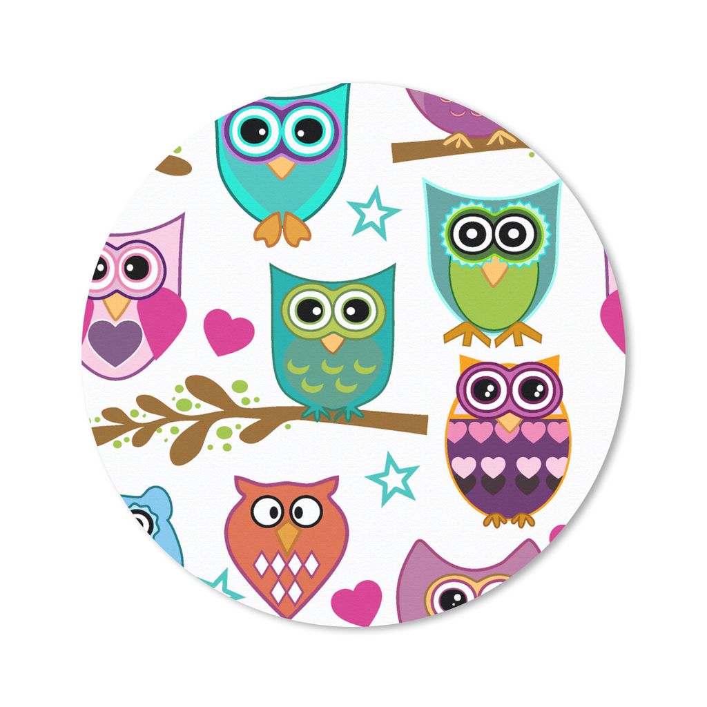 MuchoWow Mauspad Mousepad Design - Eulen - Tiere 50x50 cm - Mousepads - Maus Mat - Pad - Mausunterlage - Vinyl