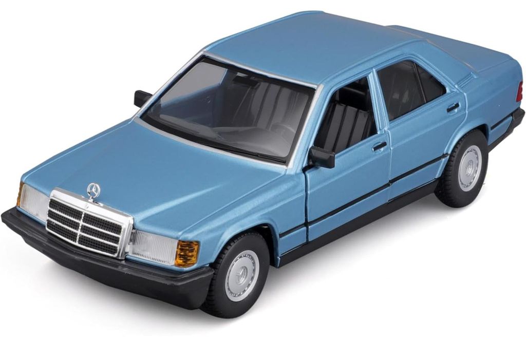 Bburago 1:24 1987 Mercedes Benz 190E Blu 21103BU Immagine del prodotto 