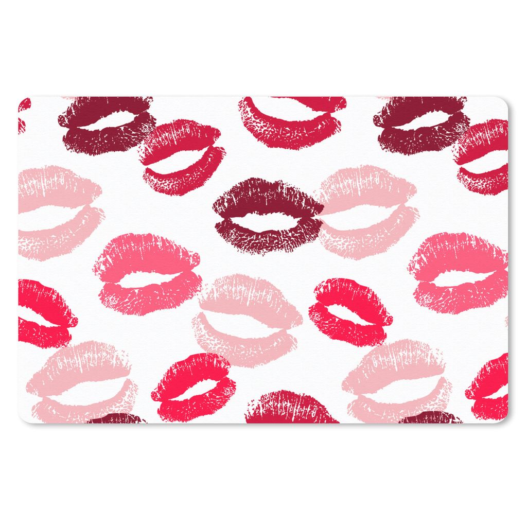 MuchoWow Mauspad Mousepad Lippen - Kuss - Geschenk für Paare 27x18 cm - Mousepads - Maus Mat - Pad - Mausunterlage - Büroartikel - Desk Matten