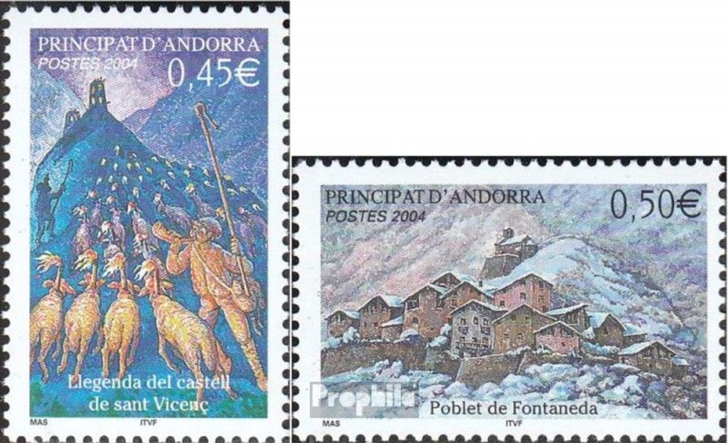 Briefmarken Andorra - Französische Post 2004 Mi 616,618 (kompl.Ausg.) postfrisch Sagen