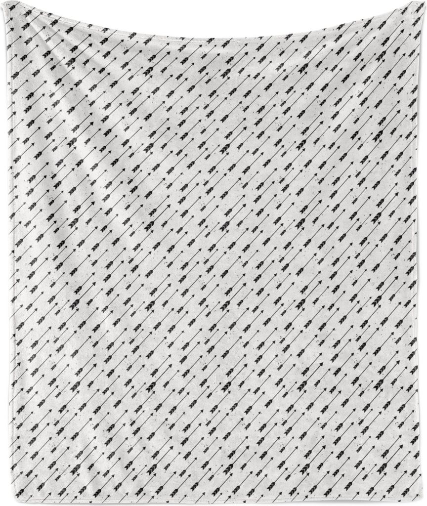ABAKUHAUS Stammes Weich Flanell Fleece Decke, Modernisierte Primitive Kunst Geometrische diagonale Pfeile Illustration, 175 x 230 cm, Kokosnuss und...