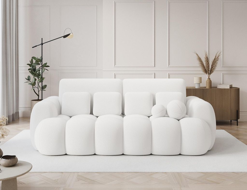 Schlafsofa COTONN – Sofa mit Schlaffunktion, Bettkasten und Kissen, 256 × 119 cm