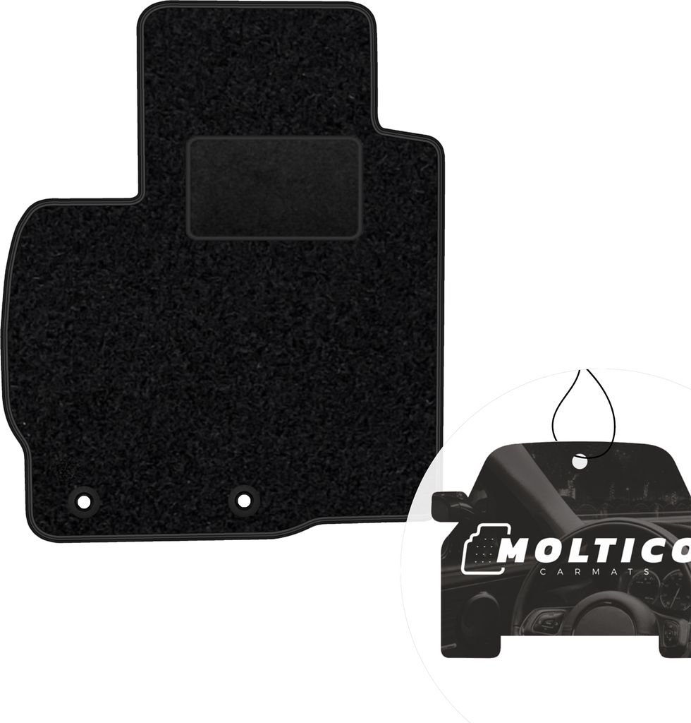 moto-MOLTICO Fahrer Fußmatte Auto Velours Fahrerseite Autoteppiche Schwarz Fahrermatte 1-teilig passend für Mitsubishi Outlander II 2007-2013