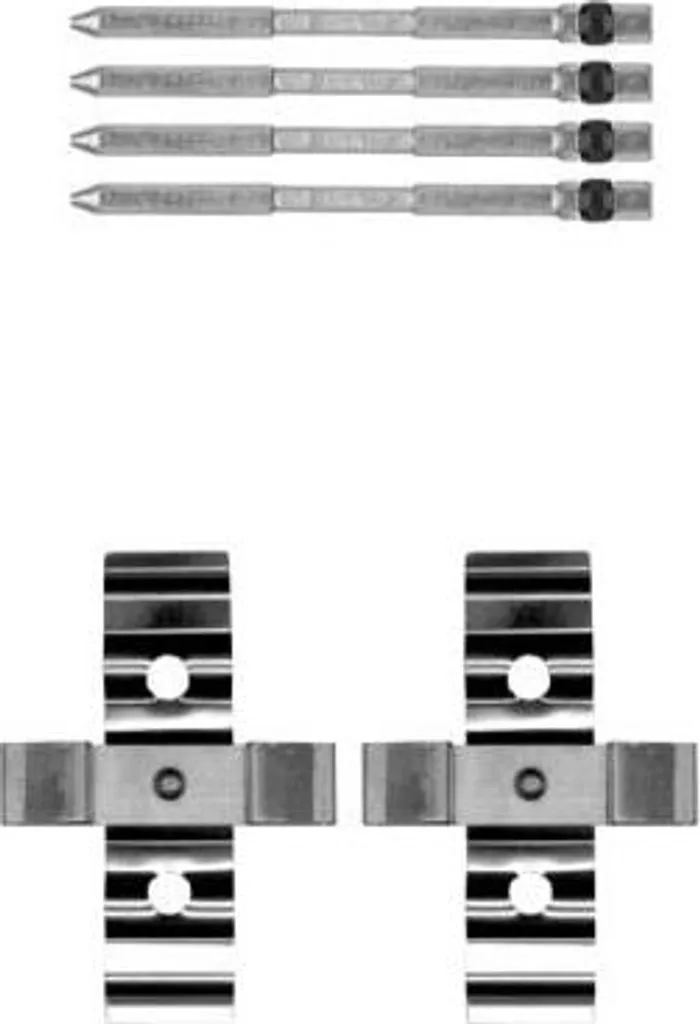 TEXTAR 82518000 Set di accessori, pastiglie freno a disco OE 77364688 compatibili con Megane, Clio, Corsa E, Corsa D, Alf. 4C, Punto, Grande Punto, 500C, 500