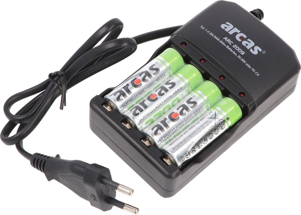 Oplader inclusief 4 Mignon AA NiMH oplaadbare batterijen Productafbeelding 