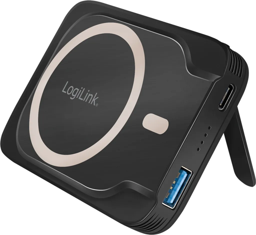Chargeur sans fil induction LogiLink 5000 mAh noir contre panne batterie