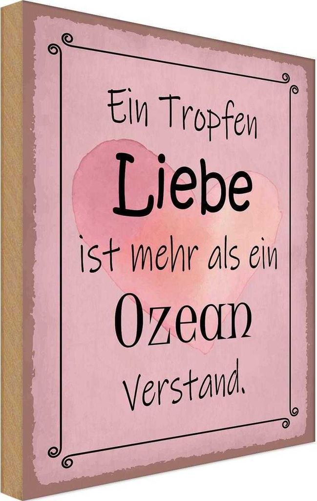 vianmo Holzschild 40x30 cm ein Tropfen Liebe mehr als Ozean Spruch Zitat