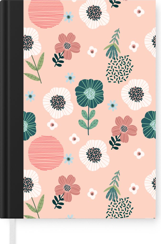 MuchoWow Notizbuch Tagebuch Haushaltsbuch Notebook A5 Muster - Blumen - Pflanzen - Notizblock - Notizheft - Notebook - Schreibblock - Papier