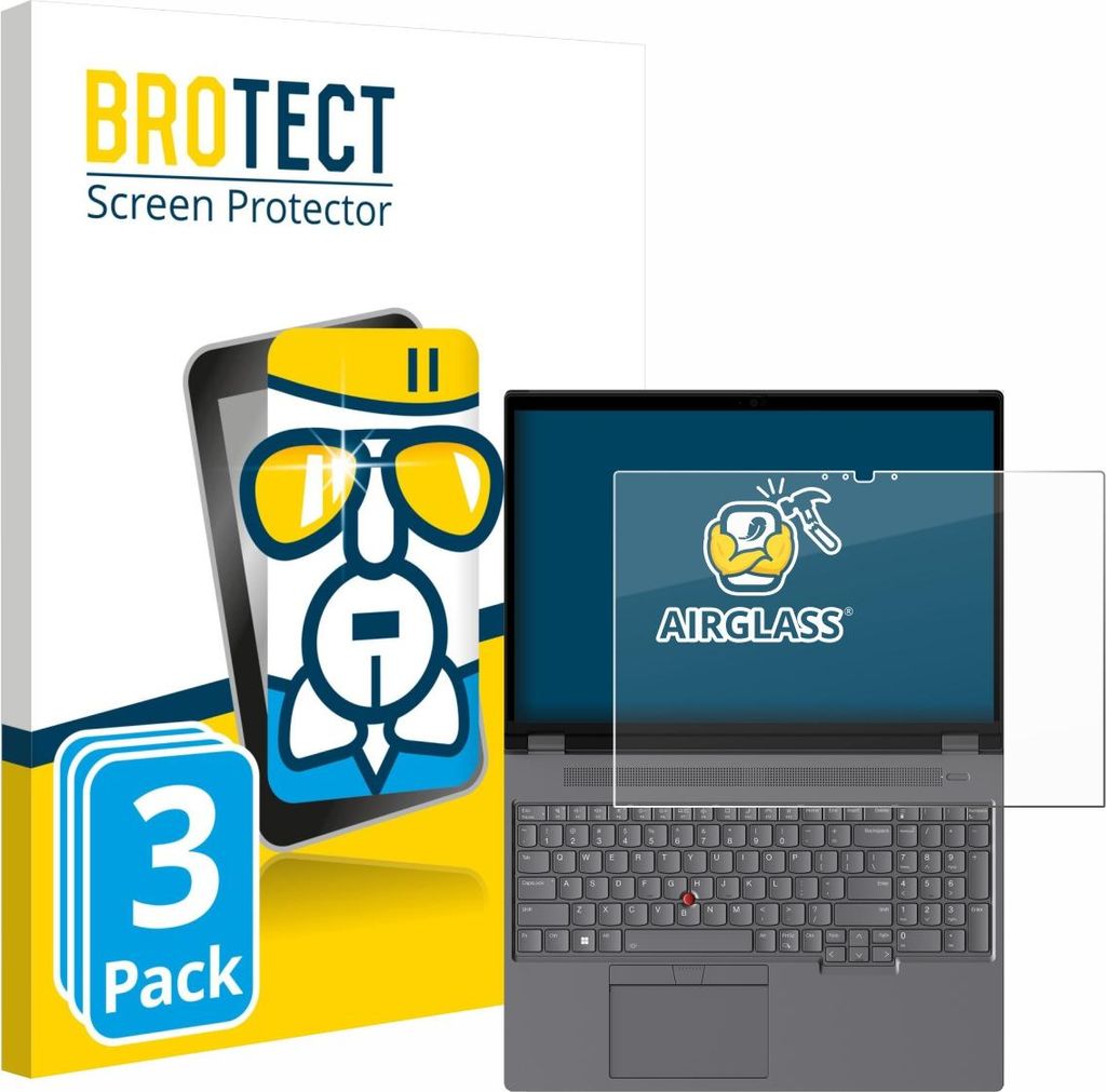 3x BROTECT Schutzglas für Lenovo ThinkPad P16 Gen 2 Touch Schutzfolie Panzer Folie Glas Display Schutz klar