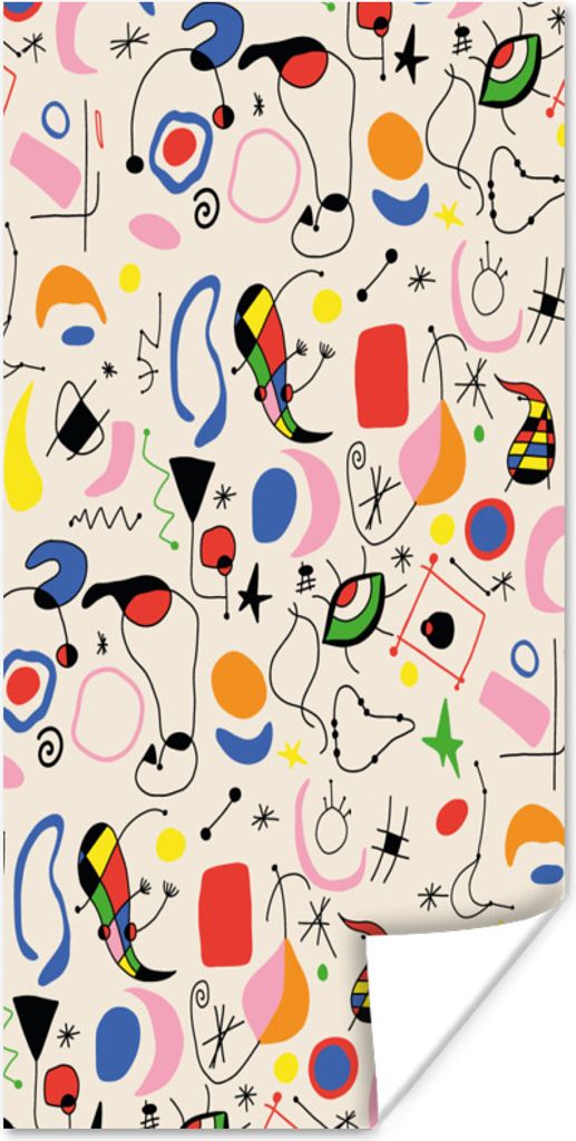 MuchoWow Poster Muster - Abstrakt - Kunst 80x160 cm - Kinderzimmer