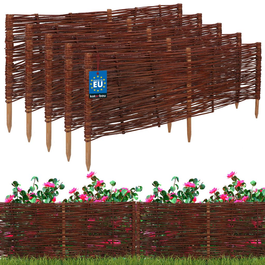 KOTARBAU® Lot de 5 Clôture Bois Bordure Jardin Extérieur Image du produit 