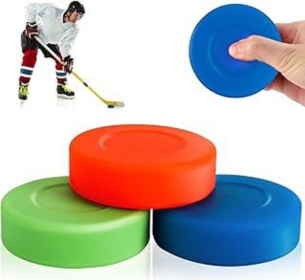 3 Stück Pucks Eishockey Gummi Bunt Hockey Puck 50g Ice Hockey Ball Set Outdoor Eishockey Geschenk für Übung und Klassisches Training Hockey Eish...