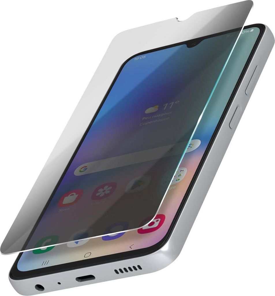 Avizar, Glasfolie Galaxy A05s mit integriertem Privacy-Schutz, Transparent