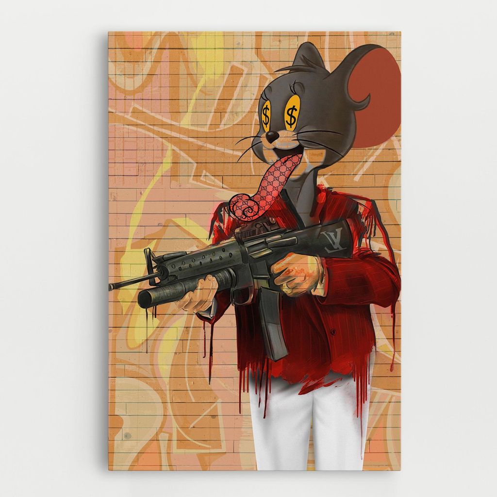 ARTHUB Leinwandbild 30x40 cm, Jerry | Wohnzimmerdekoration, Hängende Bilder, Wanddekoration, Heimdekoration, Moderne, Digitale