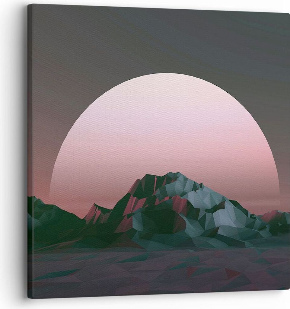 Bild auf Leinwand - Leinwandbild - Einteilig - Landschaft Berge Sonne - 30x30cm - Wand Bild - Wanddeko - Wandbilder - Leinwanddruck - Bilder - Wand...