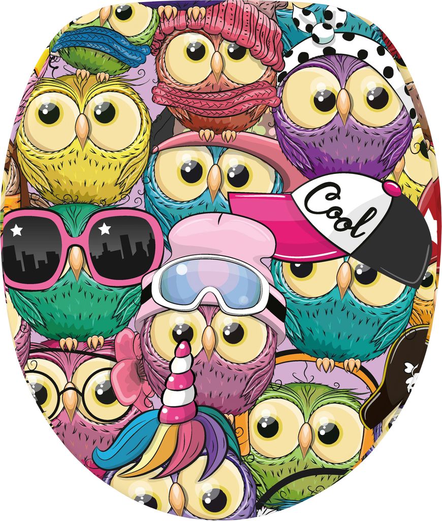 SANILO WC-Sitz mit Absenkautomatik Owl, Toilettendeckel direkt vom Hersteller, Klodeckel, Klobrille, WC Deckel, Toilettensitz, Toilettenbrille