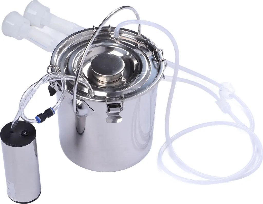 Kit Trayeuse Électrique Portable pour Vache avec Seau de 5L en Inox