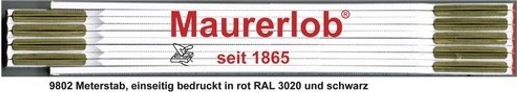 Holzgliedermaßstab 2 m Maurerlob weiß-gelb