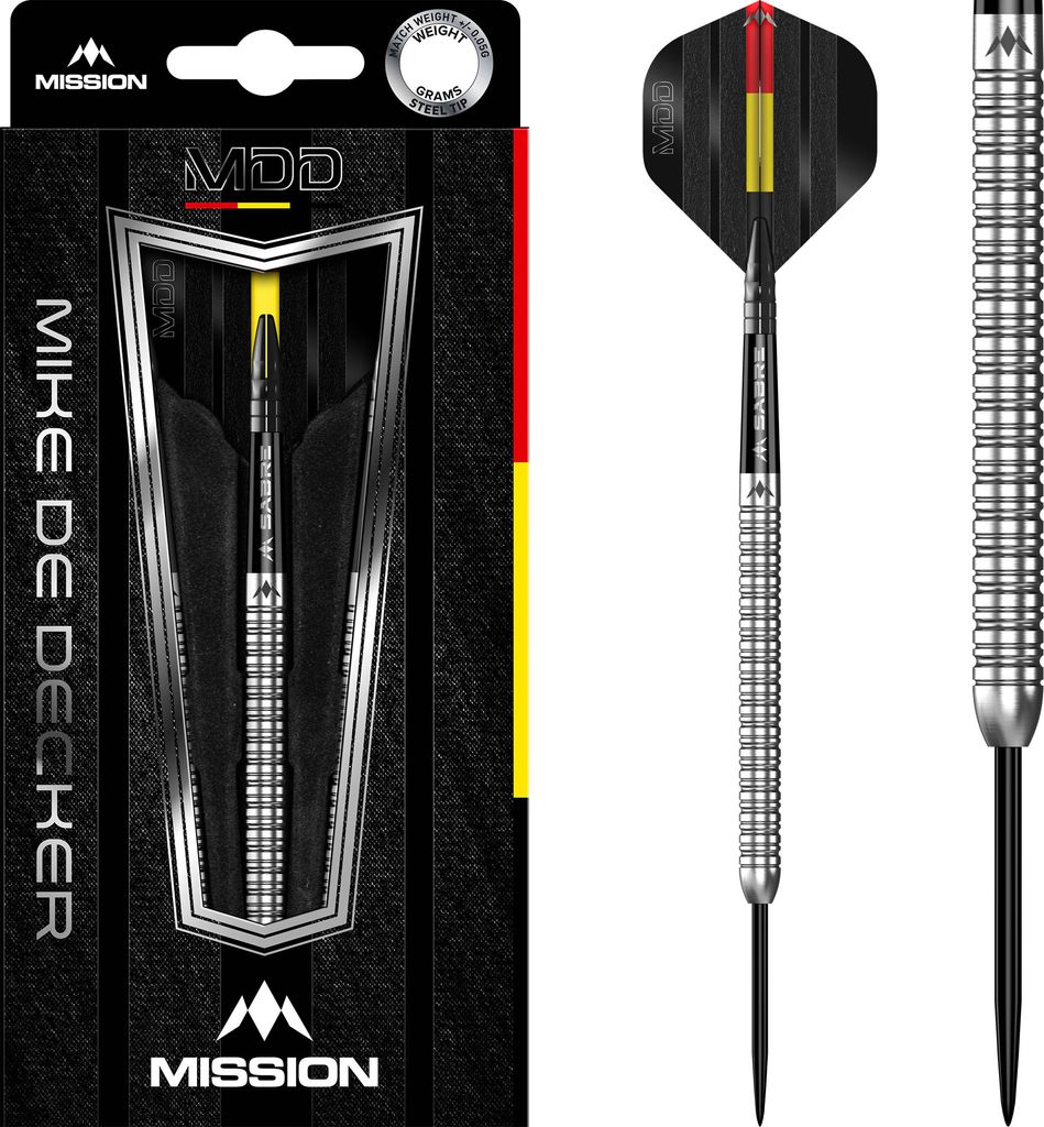Mission Mike De Decker Steeldarts 95% Tungsten 24 g Grip-Level 3