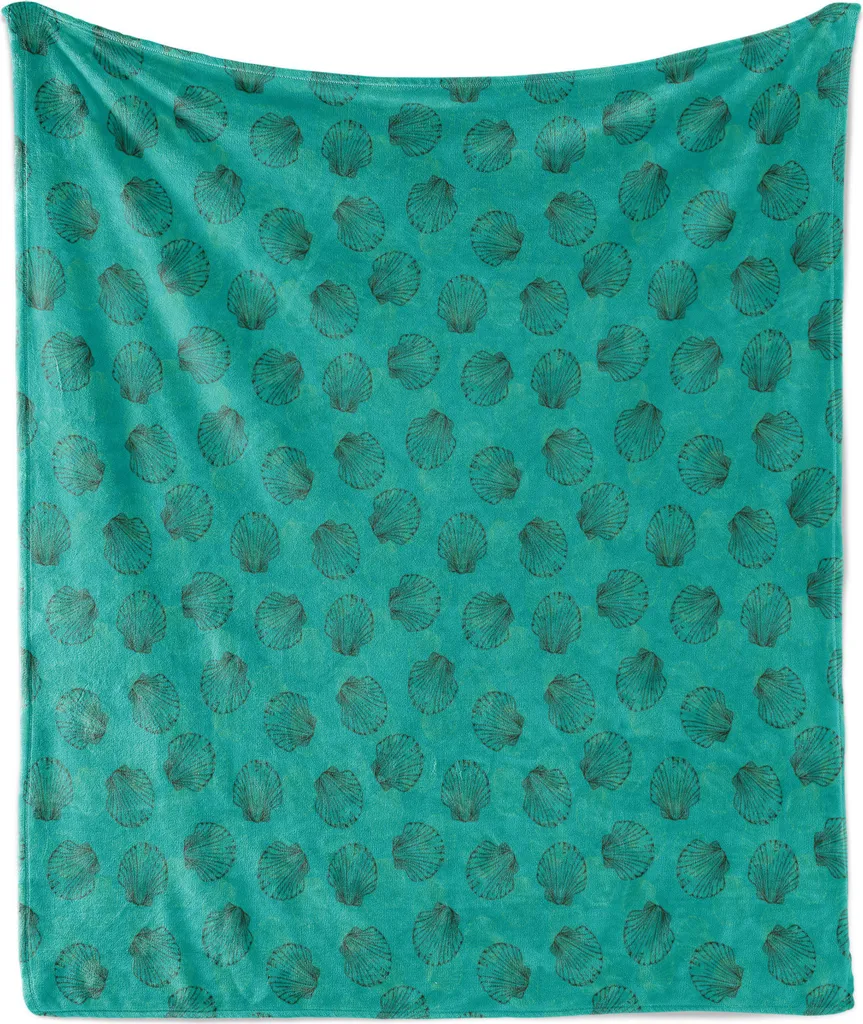 ABAKUHAUS Coperta Flanella 175x230 cm Conchiglie Navy Seafoam Offerta