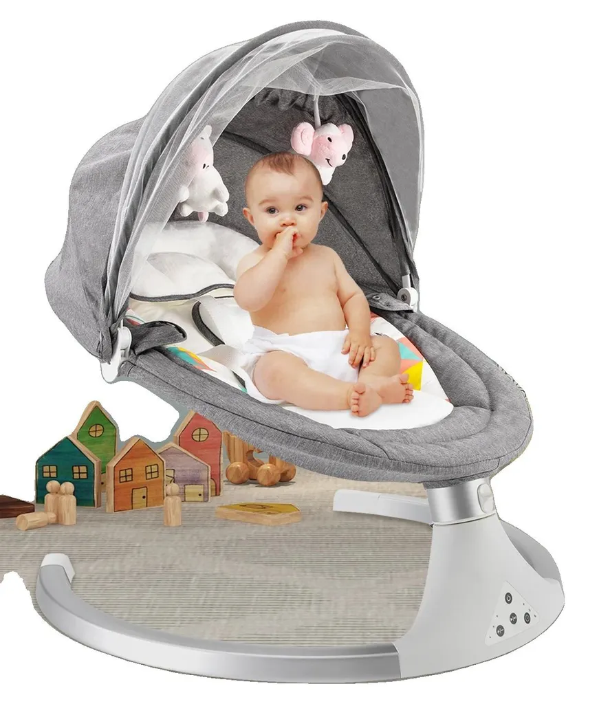 Transat balancelle motorisé pour bébé avec structure en métal stable