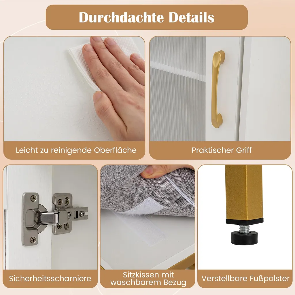 Coiffeuse d'angle COSTWAY avec miroir triple et éclairage LED intégré