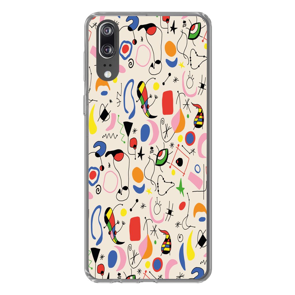 MuchoWow Handyhülle Schutzhülle Hülle für Huawei P20 Muster - Abstrakt - Kunst Silikon Softcase Handy Hülle - Hardcover