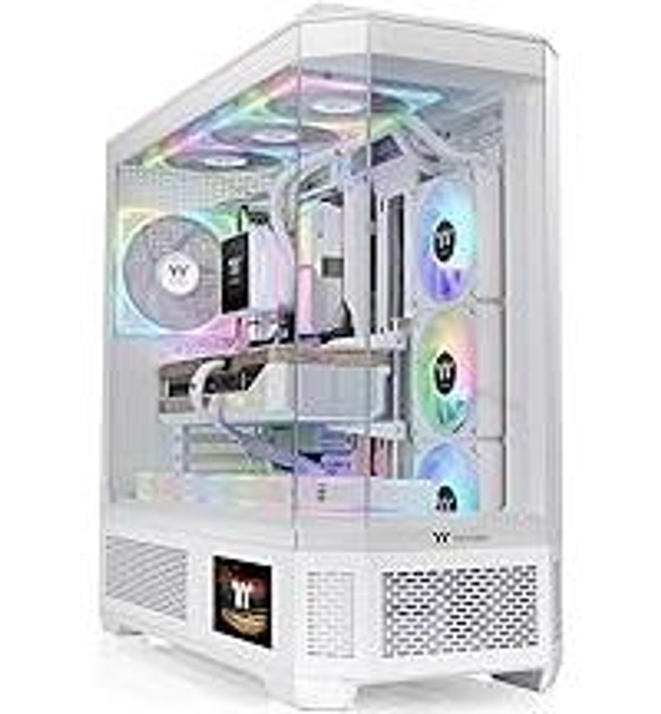 Thermaltake View 600 TG Full Tower PC Gehäuse Snow White (Weiß) (E-ATX/ATX/mATX/mini-ITX) | Hidden-Connector Support | 4X Tempered Glass | drehba...