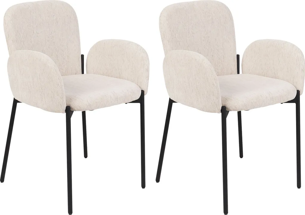 Chaises de salle à manger Albee Beige Lumarko - Idéal pour repas famille