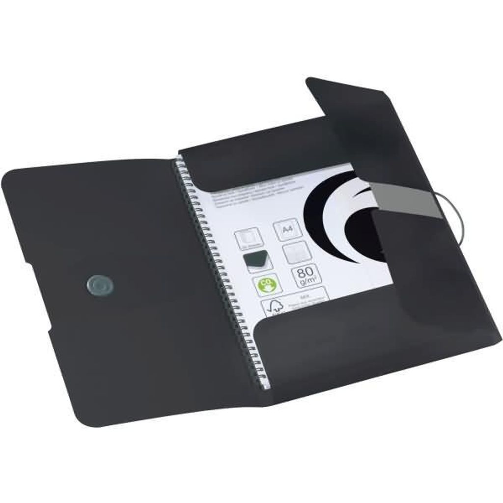 Herlitz Gummizugmappe A4 PP opak schwarz
