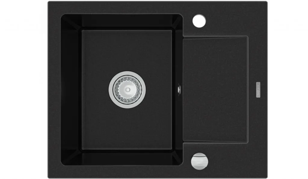 Lavello Granito Mexen Enzo 576x465 Nero | Sifone Cromo | Offerta Cucina