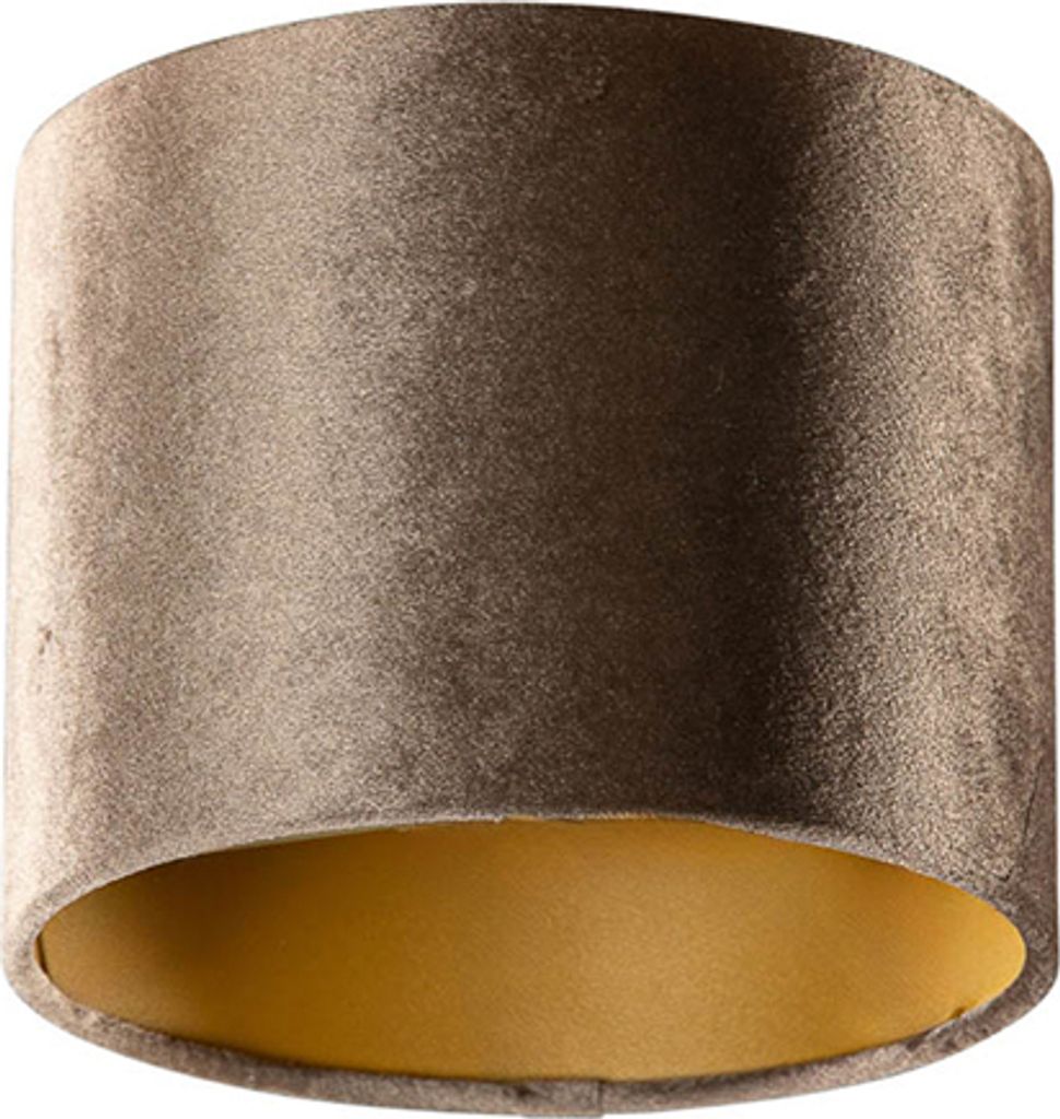 Samtlampenschirm Braun mit goldener Innenseite 18/18/14
