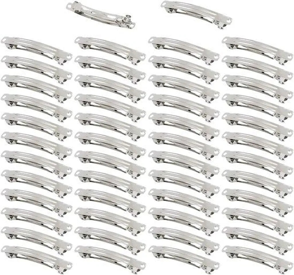Finis les cheveux rebelles : 50 Barrettes 6 cm argentées antidérapantes