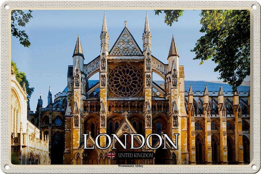 Blechschild Städte Westminster Abbey London UK 30x20cm Produktbild 