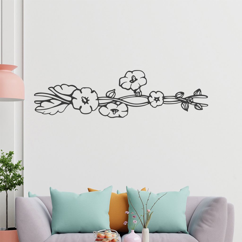 Kirschen - Pflanzen Wandtattoo in 6 Größen - Wandaufkleber Wall Sticker - Dekoration, Küche, Wohnzimmer, Schlafzimmer, Badezimmer