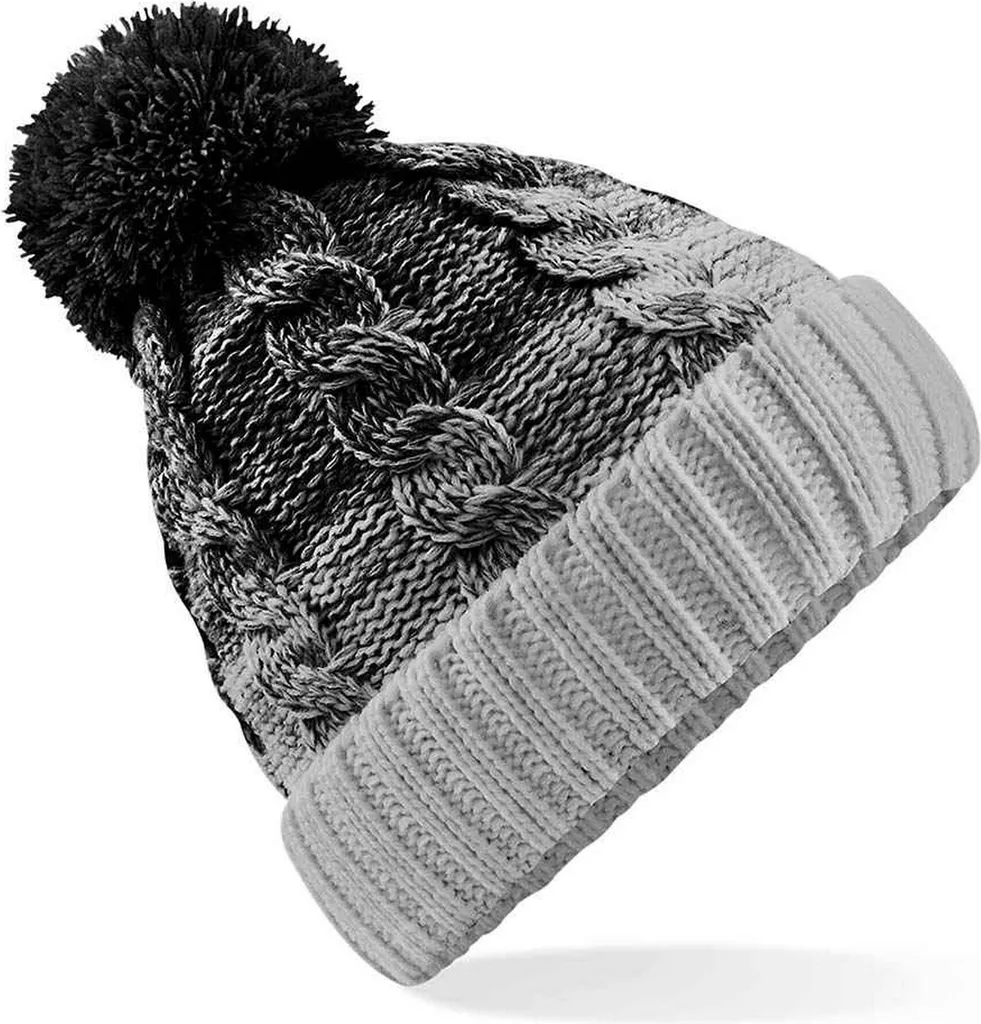 Berretto Beechfield PC5664 con Pompon Bicolore - Accessorio Invernale