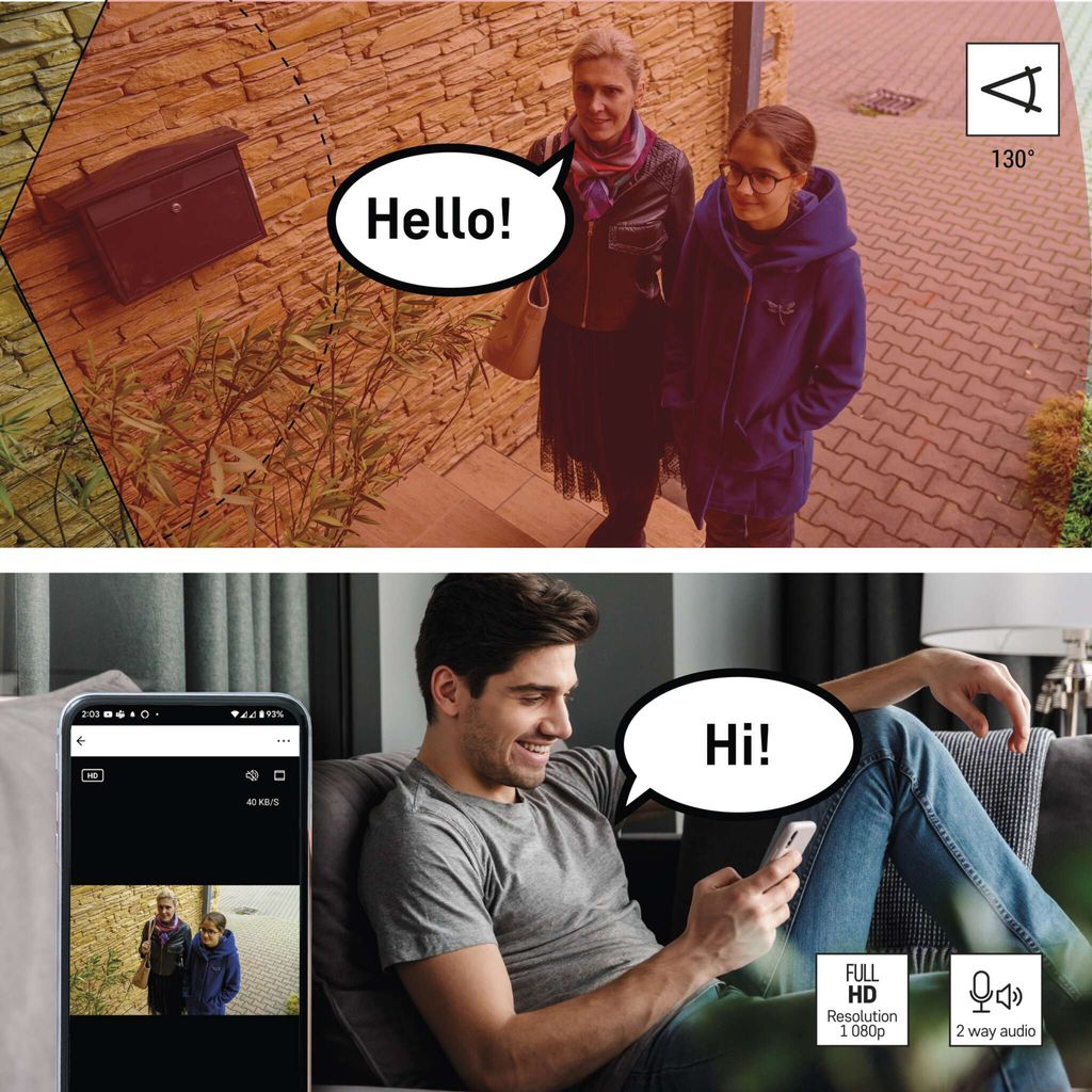 EMOS GoSmart Biela vonkajšia otočná kamera s WiFi a svetlom Obrázok produktu 7