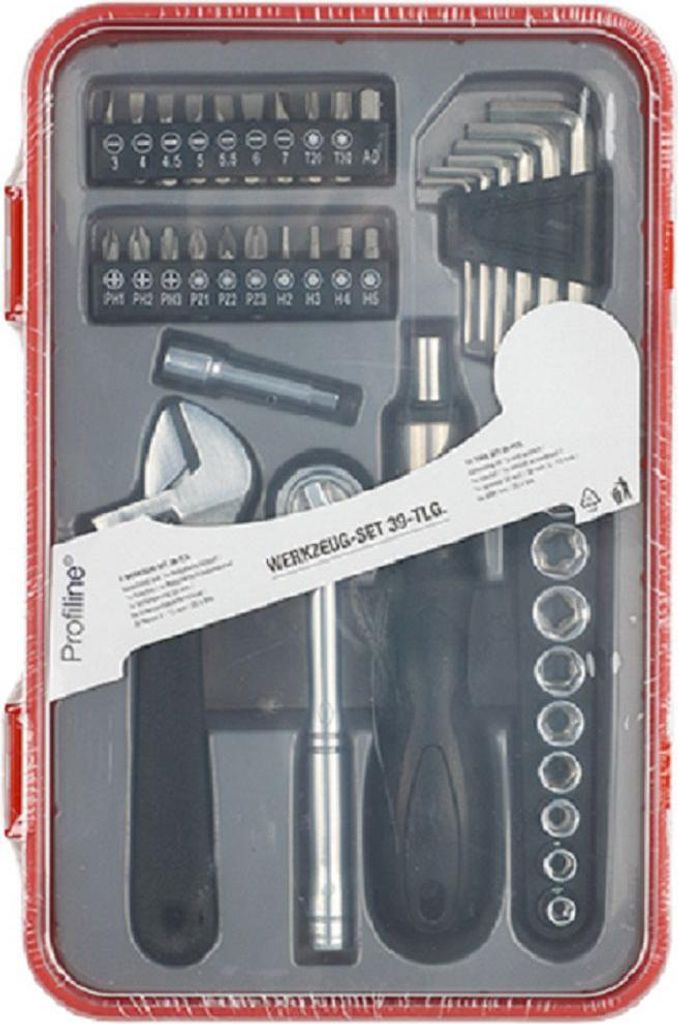 Werkzeug-Set 39-teilig mit Ratsche und Bits