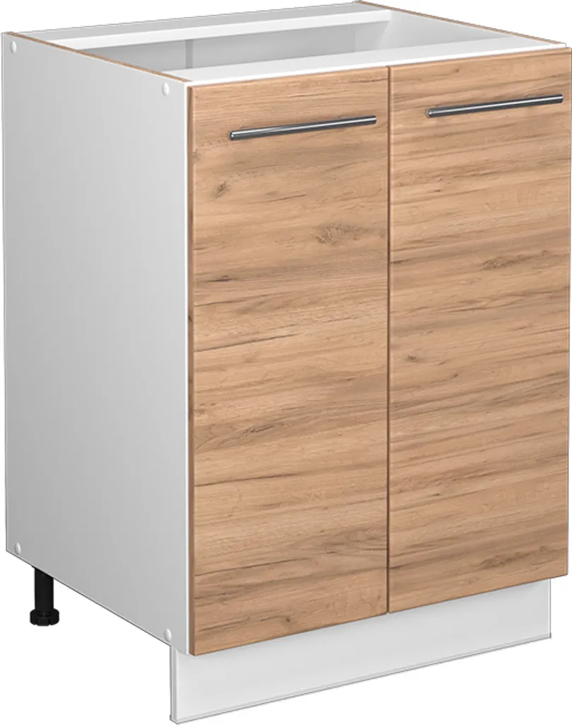 Vicco Mobiletto base cucina Fame-Line, 60 cm senza piano di lavoro, Quercia dorata/Bianco