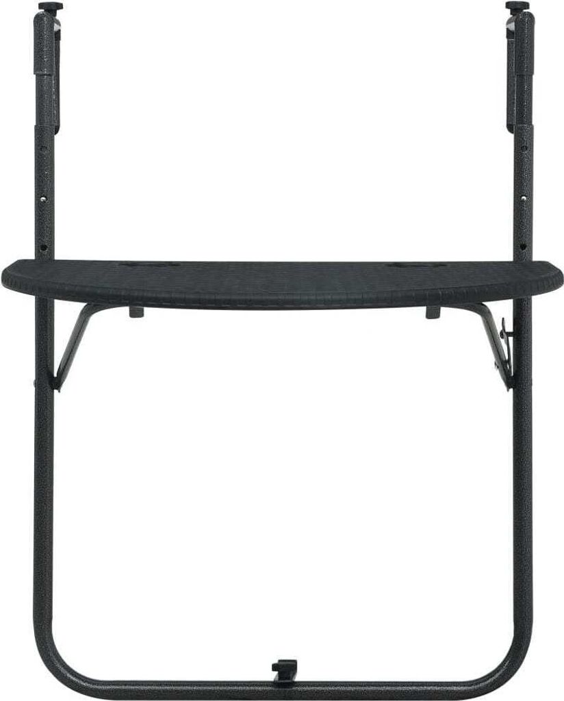 vidaXL Tavolo sospeso da balcone nero 60x64x83,5 cm in Immagine del prodotto 