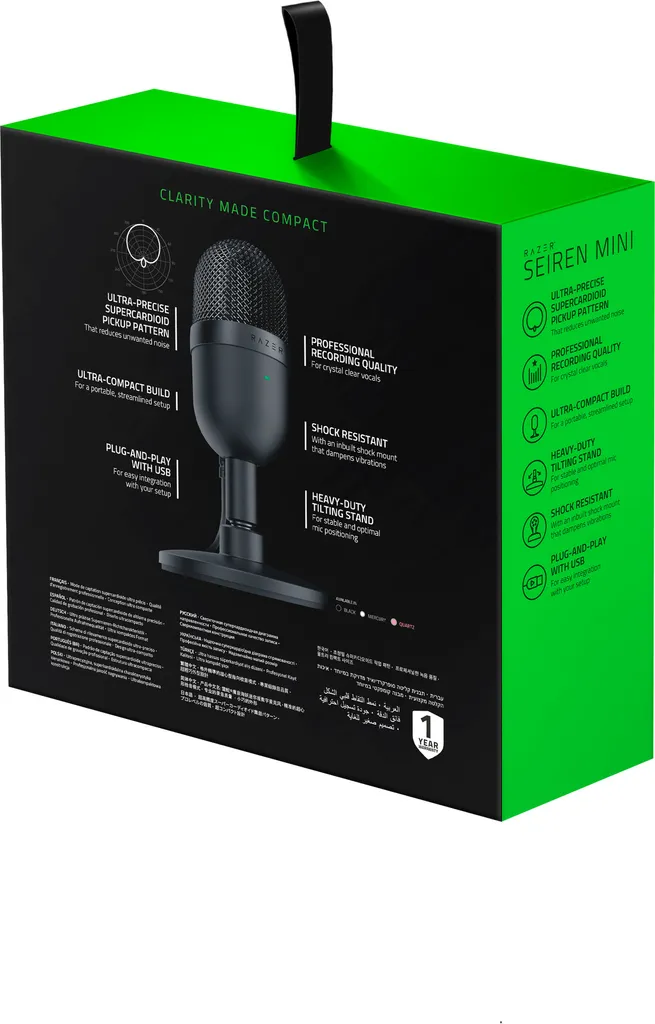 Microphone USB Razer Seiren Mini Noir Idéal pour Podcast et Streaming - 14